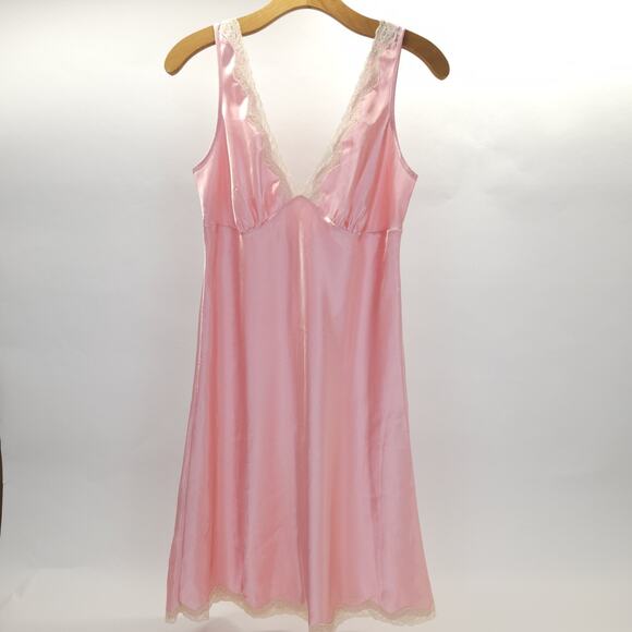 Vtg Y2K Victoria's Secret Babydoll S Pink Slip Nightgown Coquette Lace - Picture 1 of 8